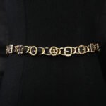 CHANEL 25S CHAIN BELT IN GOLD METALLIC AND BLACK CALFSKIN 614282 - Image 12