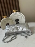 CHANEL 26S HOBO BAG 26 IN SILVER LAMBSKIN - Image 2