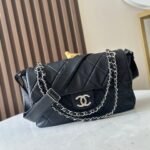 CHANEL 25S SHOULDER BAG 34 IN BLACK CAVIAR WITH SILVER HARDWARE - Image 10