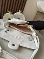 CHANEL 25S SHOULDER BAG 40 IN WHITE CAVIAR WITH SILVER HARDWARE - Image 8