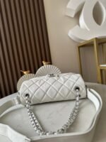 CHANEL 25S SHOULDER BAG 40 IN WHITE CAVIAR WITH SILVER HARDWARE - Image 12