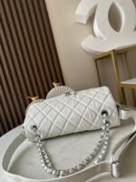 CHANEL 25S SHOULDER BAG 34 IN WHITE CAVIAR WITH SILVER HARDWARE - Image 12