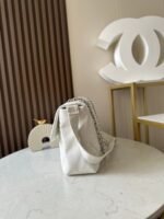 CHANEL 25S SHOULDER BAG 34 IN WHITE CAVIAR WITH SILVER HARDWARE - Image 6