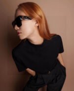 RUNWAY SQUARE SUNGLASSES 513010 IN BLACK ACETATE - Image 9