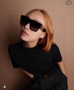 RUNWAY SQUARE SUNGLASSES 513010 IN BLACK ACETATE - Image 8