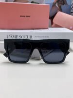 RUNWAY SQUARE SUNGLASSES 513010 IN BLACK ACETATE - Image 12