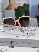 SQUARE SUNGLASSES 632874 IN WHITE ACETATE - Image 11