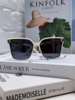 SQUARE SUNGLASSES 632885 IN WHITE ACETATE - Image 10