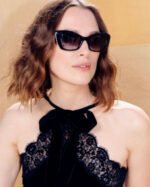 CAT EYE SUNGLASSES 632701 IN BLACK ACETATE EMBOSSED PEARL - Image 9