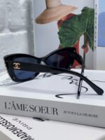 CAT EYE SUNGLASSES 632701 IN BLACK ACETATE EMBOSSED PEARL - Image 15