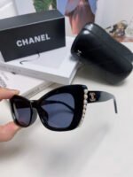 CAT EYE SUNGLASSES 632701 IN BLACK ACETATE EMBOSSED PEARL - Image 17