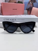 GLIMPSE CAT EYE SUNGLASSES 555886 IN BLACK ACETATE - Image 14
