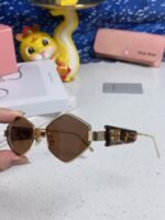 LOGO SUNGLASSES 560865 IN HAVANA ACETATE GOLD METAL BROWN LENS - Image 3