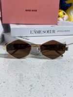 LOGO SUNGLASSES 560865 IN HAVANA ACETATE GOLD METAL BROWN LENS - Image 5