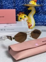 LOGO SUNGLASSES 560865 IN HAVANA ACETATE GOLD METAL BROWN LENS - Image 12