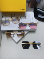 FIRST CRYSTAL SQUARE FRAME SUNGLASSES FE4082US IN METAL - Image 13