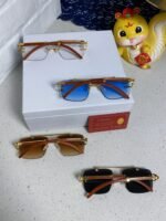 C DE SQUARE FRAME SUNGLASSES 522656 IN METAL AND WOODEN - Image 14
