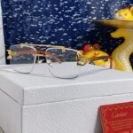 C DE SQUARE FRAME SUNGLASSES 522656 IN METAL AND WOODEN - Image 2