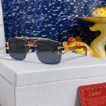 C DE SQUARE FRAME SUNGLASSES 522656 IN METAL AND WOODEN - Image 4