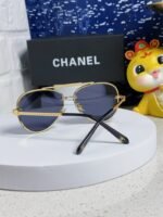 CAT EYE SUNGLASSES 641936 IN GOLD METAL BLACK LENSES - Image 14