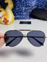 CAT EYE SUNGLASSES 641936 IN GOLD METAL BLACK LENSES - Image 16