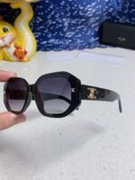 TRIOMPHE SQUARE SUNGLASS  566743 IN BLACK ACETATE GRADIENT SMOKE LENSES - Image 3