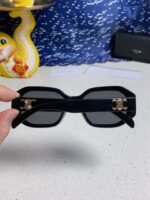 TRIOMPHE SQUARE SUNGLASS 566744 IN BLACK ACETATE - Image 7