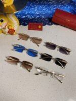 PANTHÈRE RIMLESS RECTANGULAR FRAME SUNGLASSES 531822 IN METAL - Image 26