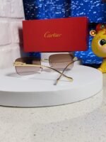 PANTHÈRE RIMLESS RECTANGULAR FRAME SUNGLASSES 531822 IN METAL - Image 21