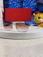 PANTHÈRE RIMLESS RECTANGULAR FRAME SUNGLASSES 531822 IN METAL - Image 4