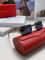 CRYSTAL STUDDED C DE RECTANGULAR FRAME SUNGLASSES 533159 IN METAL - Image 30