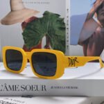 MONTAIGNE SUNGLASS 571593 IN YELLOW ACETATE TEXT LOGO - Image 9