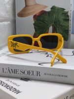 MONTAIGNE SUNGLASS 571593 IN YELLOW ACETATE TEXT LOGO - Image 3