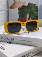 MONTAIGNE SUNGLASS 571593 IN YELLOW ACETATE TEXT LOGO - Image 5