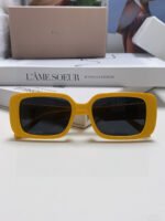 MONTAIGNE SUNGLASS 571593 IN YELLOW ACETATE TEXT LOGO - Image 8
