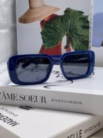 MONTAIGNE SUNGLASS 571595 IN BLUE ACETATE TEXT LOGO - Image 2
