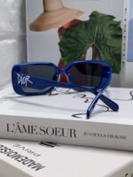 MONTAIGNE SUNGLASS 571595 IN BLUE ACETATE TEXT LOGO - Image 11