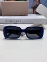 MONTAIGNE SUNGLASS 571595 IN BLUE ACETATE TEXT LOGO - Image 7