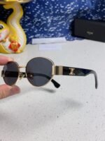 TRIOMPHE SUNGLASS 538532 IN BLACK ACETATE GOLD METAL - Image 11