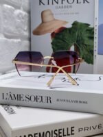 PANTHÈRE RIMLESS GEOMETRIC FRAME SUNGLASSES  539743 IN METAL - Image 21