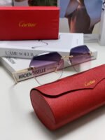 PANTHÈRE RIMLESS GEOMETRIC FRAME SUNGLASSES  539743 IN METAL - Image 11