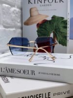 PANTHÈRE RIMLESS GEOMETRIC FRAME SUNGLASSES  539743 IN METAL - Image 19