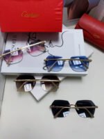 PANTHÈRE RIMLESS GEOMETRIC FRAME SUNGLASSES  539743 IN METAL - Image 22