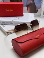 PANTHÈRE RIMLESS GEOMETRIC FRAME SUNGLASSES  539743 IN METAL - Image 25