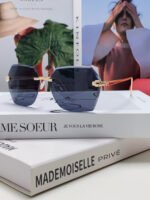 PANTHÈRE RIMLESS GEOMETRIC FRAME SUNGLASSES  539743 IN METAL - Image 15
