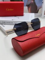 PANTHÈRE RIMLESS GEOMETRIC FRAME SUNGLASSES  539743 IN METAL - Image 13
