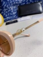 OVAL SUNGLASSES 640341 IN NUDE ACETATE METAL FRAME - Image 10