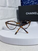 CAT EYE SUNGLASSES CH3393 IN HAVANA ACETATE CLEAR LENSES - Image 6