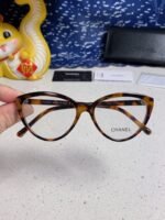CAT EYE SUNGLASSES CH3393 IN HAVANA ACETATE CLEAR LENSES - Image 4
