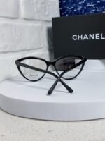 CAT EYE SUNGLASSES CH3393 IN BLACK ACETATE CLEAR LENSES - Image 3